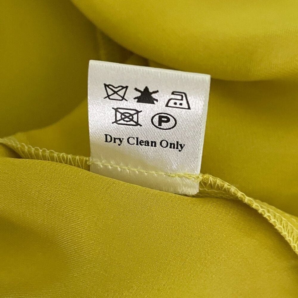 Stunning Emanuel Berg Citrine Yellow 100% Silk Short Sleeve Blouse-8 - Picture 9 of 9